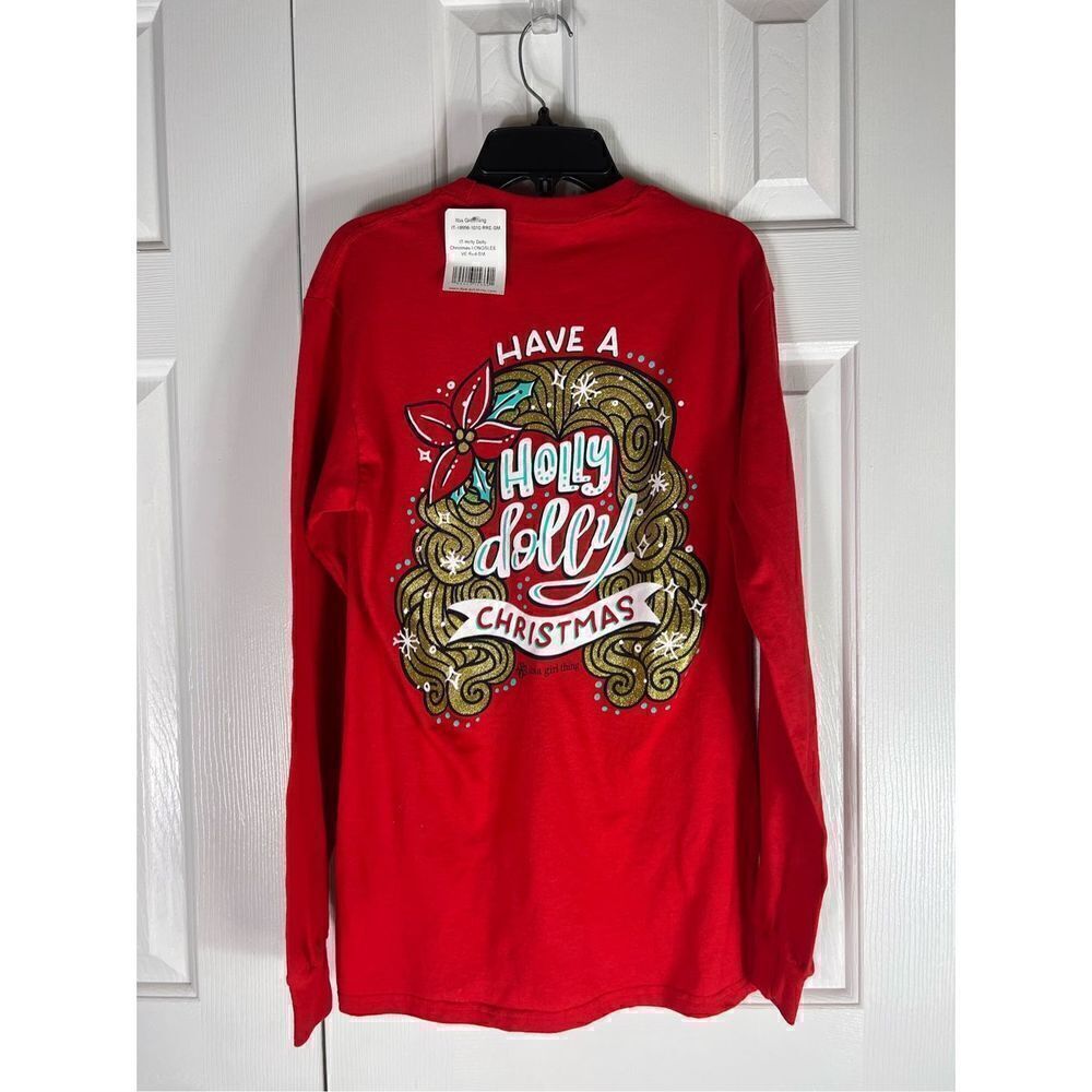 NWT It’s A Girl Thing Womens Red Holly Dolly Shirt Size Small - Picture 3 of 4